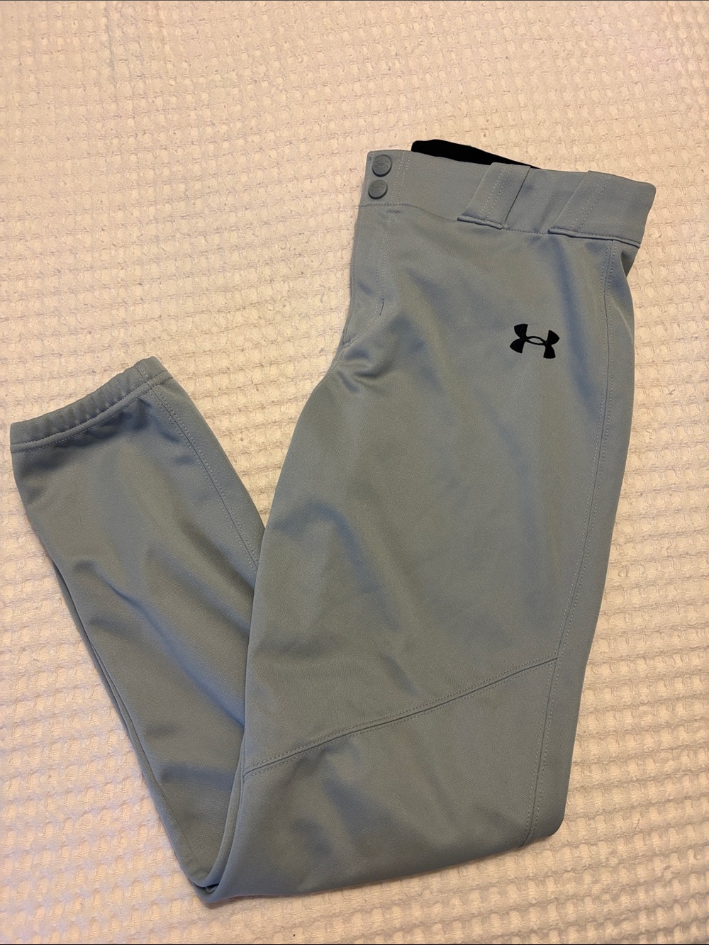 Under Armour boys light Gray Athletic Joggers with Black Logo
